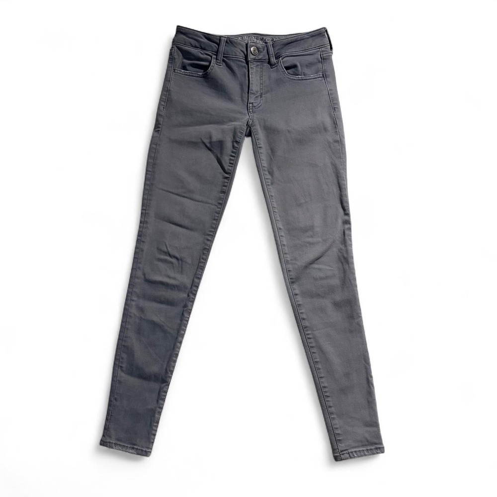 American Eagle Outfitters Gray Super Stretch Jegging Skinny Jeans Womens Size 2